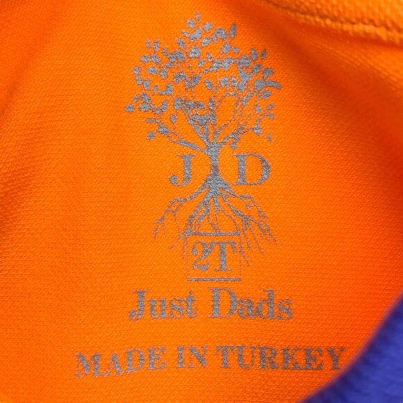 JD Just Dads Orange‎ with Blue Cotton Ruffle Polo Dress - Picture 2 of 7